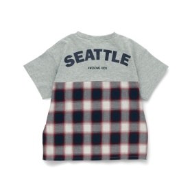 異素材切り替え半袖Tシャツ