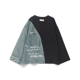 デニム切り替え長袖Tシャツ