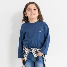 ワンポイント刺繍長袖Tシャツ　ロンT