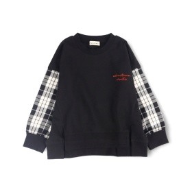 【おそろい】チェック柄長袖Tシャツ　ロンT