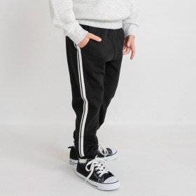 【あったか/デニム】サイドライン入りジョガーパンツ