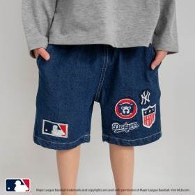 【MLB/Major League Baseball】ワッペンデニムハーフパンツ