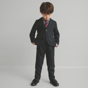 【予約商品】【フォーマル3点セット】ネイビージャケット+ロングパンツ+ギンガムシャツ