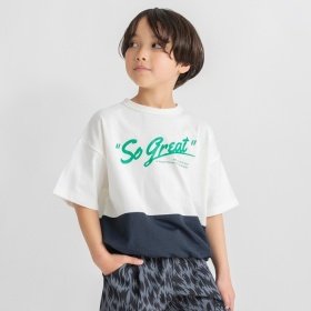 バイカラー配色切り替え半袖Tシャツ