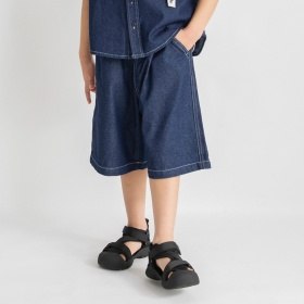 【デニム/ワンウォッシュ】ハーフパンツ