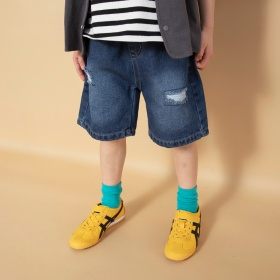 【WEB限定】クラッシュデニムハーフパンツ