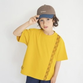 シアーチェック切り替え半袖Tシャツ