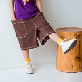 【綿100%】ステッチハーフパンツ