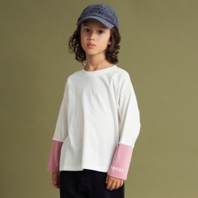 【プチプラ】袖配色切替長袖Tシャツ