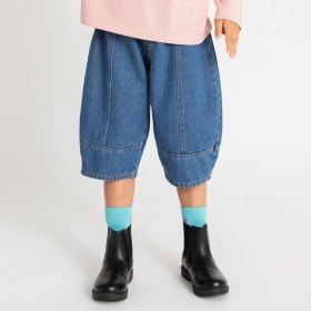 【デニム】コクーン半端丈パンツ