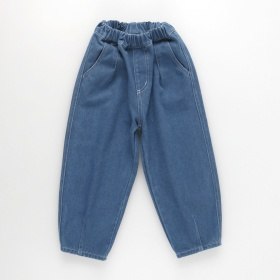 【デニム】タックカーブパンツ