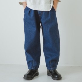 【デニム】タックカーブパンツ