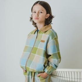 【おそろい】レトロチェック柄シャツジャケット