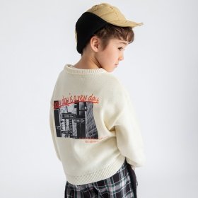 バックフォトプリントニット