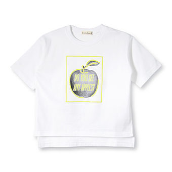 アップルプリント5分袖Tシャツ
