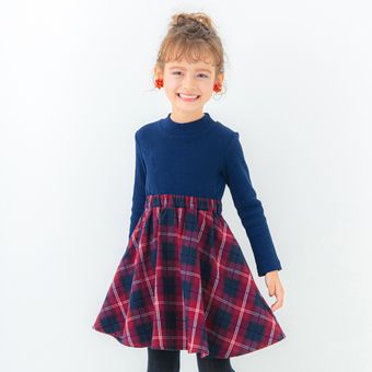 チェック柄ドッキングワンピース 12 0436 147 子供服 ベビー服 ブランシェス 公式通販オンラインショップ