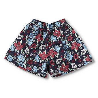 タック入り花柄ショートパンツ