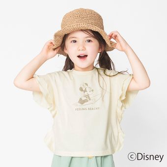 【Disney】袖フリル半袖Tシャツ