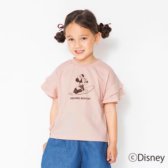 【Disney】袖フリル半袖Tシャツ