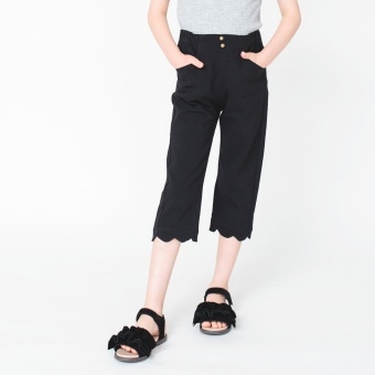 【よりどり割10%対象】裾スカラップクロップドパンツ