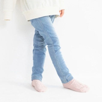 【あったか】デニムニット裏起毛ロングパンツ