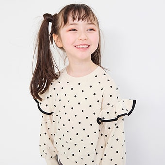 【よりどり割10%対象】TCミニ裏毛袖フリルトレーナー