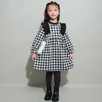 【あったか】裏起毛フリルワンピース