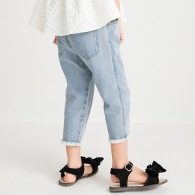 裾フリンジクロップドパンツ