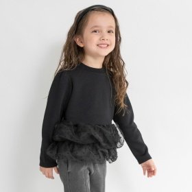 【あったか】裾ドットティアード裏起毛チュニック