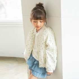 肩フリルシャーリングジャケット