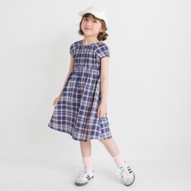 【ときめきワンピース】シャーリング半袖ワンピース