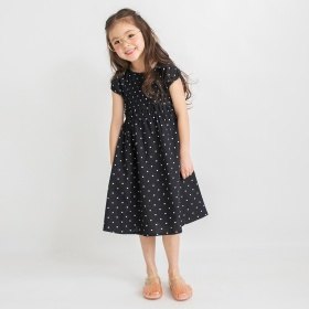 【ときめきワンピース】シャーリング半袖ワンピース