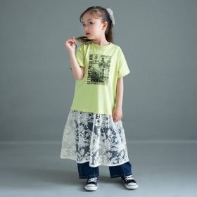 【WEB限定】レースドッキングワンピース