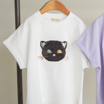 【Cat’s ISSUE】スパンコール半袖Tシャツ