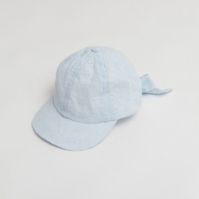 カットワークレースリボンキャップ