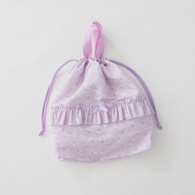 フリルシューズバッグ持ち手付き巾着