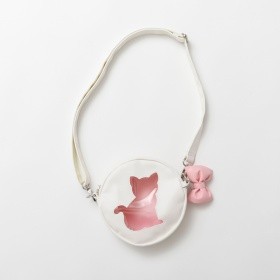 リボンチャーム付きクリアポシェット