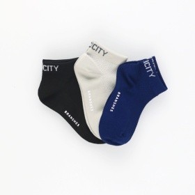 【速乾/通気性】ワイドメッシュアンクル3Pソックス