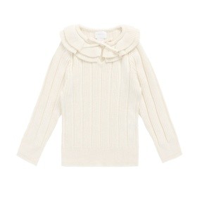 【JAMIE KAY(ジェイミーケイ)】長袖フリルニットトップスParchment_