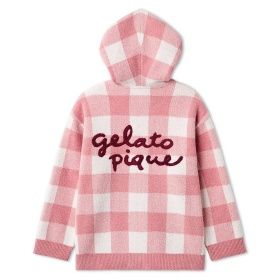【gelato pique】KIDSエアリーモコギンガムチェック柄パーカー