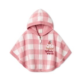 【gelato pique】BABYエアリーモコギンガムチェック柄ポンチョ
