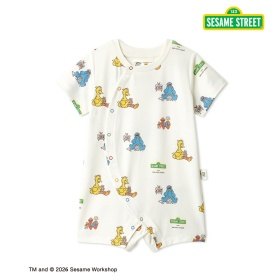 【gelato pique】【SESAME STREET】BABY総柄ロンパース