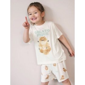 【gelato pique】KIDSお腹見せドッグ柄ショートパンツ
