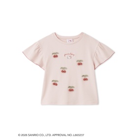 【HELLO KITTY】OCニットモチーフ付き半袖Tシャツ