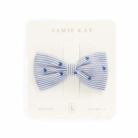 【JAMIE KAY(ジェイミーケイ)】ハートプリントヘアクリップ Stripe Indigo