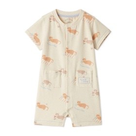 【gelato pique】BABYシーサイドキャット柄半袖ロンパース