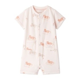 【gelato pique】BABYシーサイドキャット柄半袖ロンパース