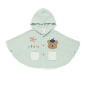 【gelato pique】　BABYエアリーモコドローイングベアポンチョ