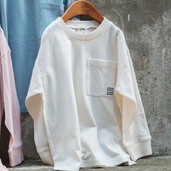 【WEB限定/DRC/お肌に嬉しい綿100％】ポケット長袖Tシャツ