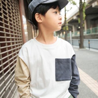 【DRC/お肌に嬉しい綿100％】ポケット長袖Tシャツ